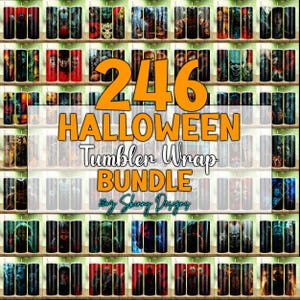 246 modèles horreur verre maigre 20 oz Png, film Halloween gobelet Wrap Png sublimation, film d&#39;horreur gobelet, téléchargement numérique