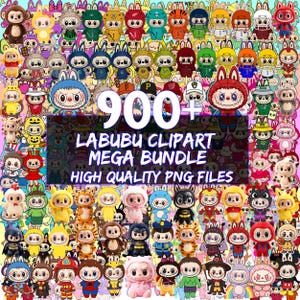 Plus de 900 cliparts Labubu Mega Bundle, Labubu PNG Bundle, Labubu Clipart, Labubu Bundle PNG, 900+ téléchargement numérique de dessin animé mignon, La bubu PNG