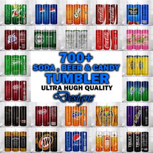 Liquor & Soda 700+ Design Bundle Tumbler Wrap Print Shop Starter Pack, 20oz Sublimation Skinny Tumbler 9.3x8.2 inch PNG Beverage Beer Drinks