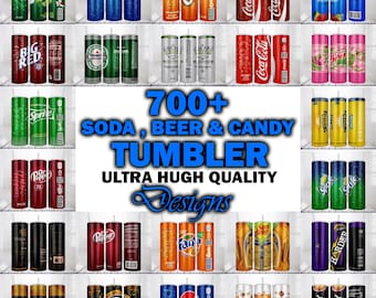 Liquor & Soda 700+ Design Bundle Tumbler Wrap Print Shop Starter Pack, 20oz Sublimation Skinny Tumbler 9.3x8.2 inch PNG Beverage Beer Drinks