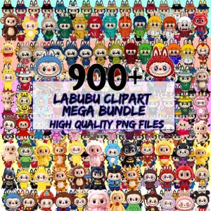 Labubu PNG-Bilder, Bundle aus Labubu Vektor-Digitaldatei für Cricut, Sublimation, Labubu PNG mit Ebenen, Labubu Bundle super süße Monster