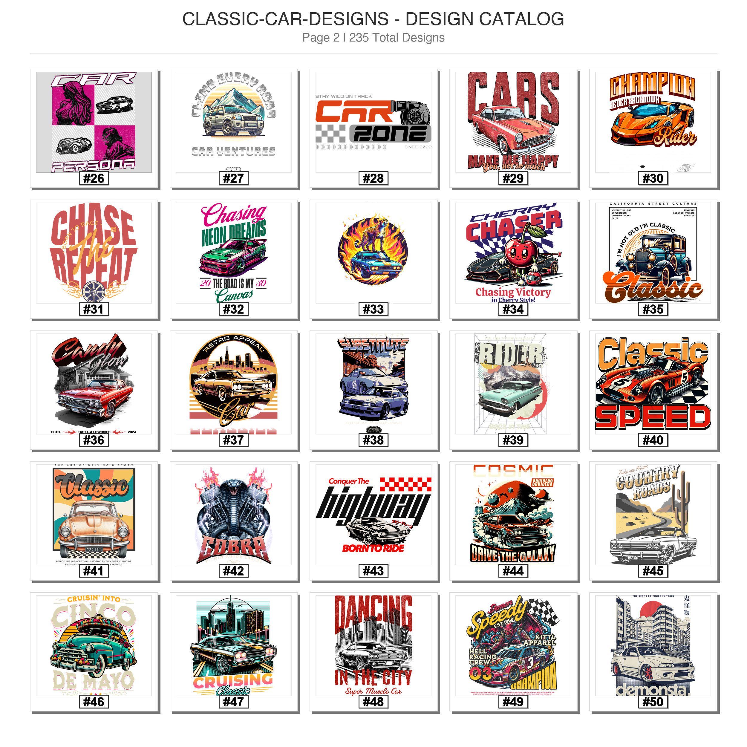 Classic-car-designs DTF Transfers - Vintage Vehicles Ready to Press ...