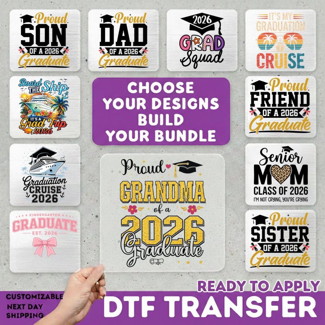 Graduate Transfer Graduate DTF Transfer Class of 2026, Proud Family Graduation Heat ...