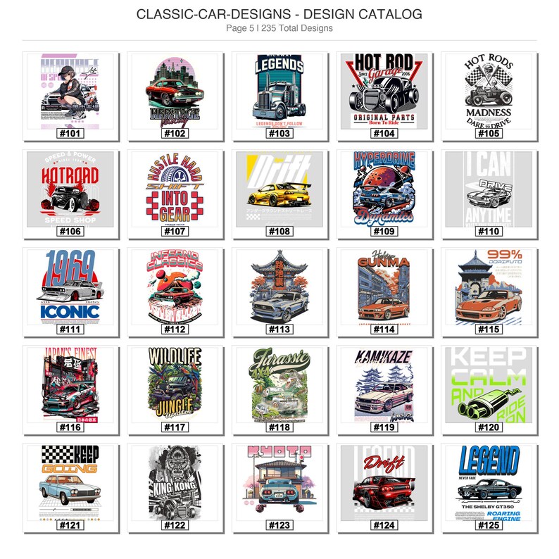Classic-car-designs DTF Transfers - Vintage Vehicles Ready to Press ...