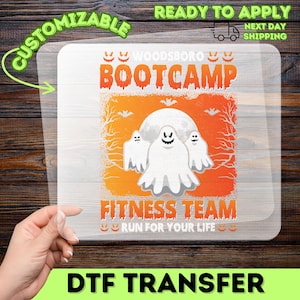 Bootcamp Fitness Team DTF Transfer, Halloween Workout Iron-On, Ready to Press Ghost Fitness Design, Gym Group Shirt