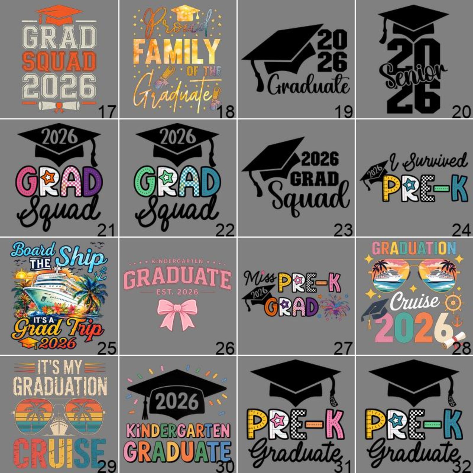 Class of 2026 Graduation DTF Transfer, Family Proud Graduate Heat Press ...