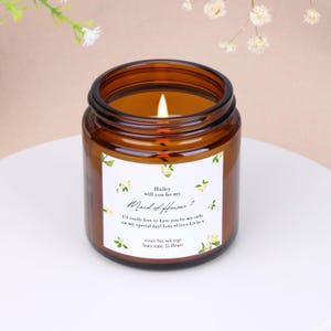 Maid of Honour Candle: Floral Soy Wax, Personalised Gift