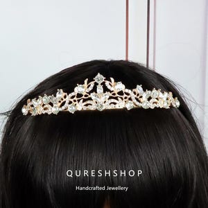 wedding Gold Bridal headband Crystal hair band Wedding hair jewelry Bridal tiara crown Wedding head band , Hair Piece, For Bridesmaids