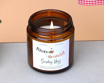 Sending Hugs Candle: Get Well Soon Gift, Scented Soy Wax