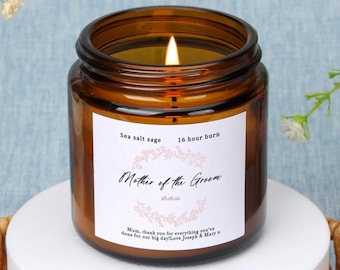 Personalised Mother of the Groom Candle: Scented Soy Wax Gift