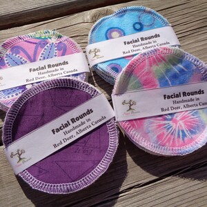 Reusable Facial Wipes, Makeup Remover, Cotton Flannel Rounds, Reusable Face Pad - Set of 8