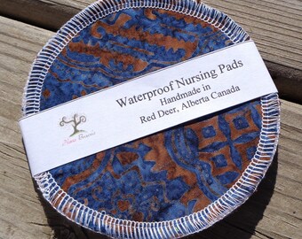 Waterproof Reusable Nursing Pads, Waterproof Nursing Pads - 04 - Blue Batik