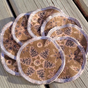 Reusable Facial Wipes, Makeup Remover, Cotton Flannel Rounds, Reusable Face Pad - Set of 10