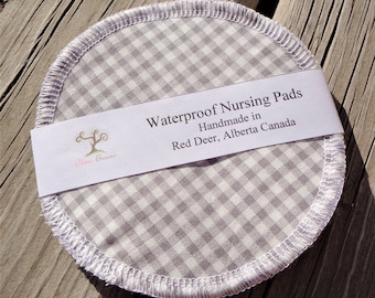 Waterproof Reusable Nursing Pads, Waterproof Nursing Pads - 07 - Gingham Check