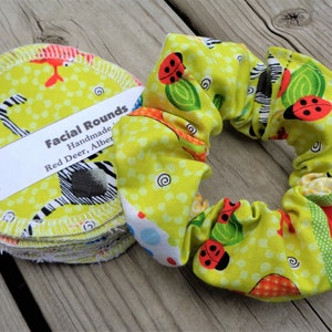 Reusable Makeup Remover Pads & Scrunchie Set: Eco-Friendly Cotton Facial Rounds