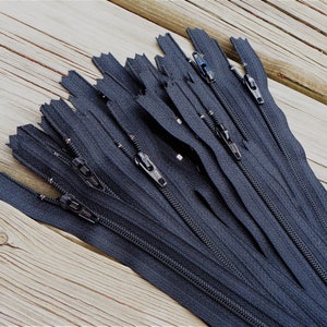 14 Inch Black YKK Zippers Color 580, Black Zipper 14 image 3