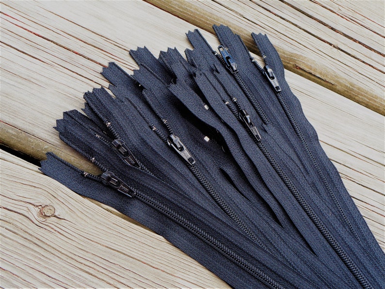 14 Inch Black YKK Zippers Color 580, Black Zipper 14 image 3