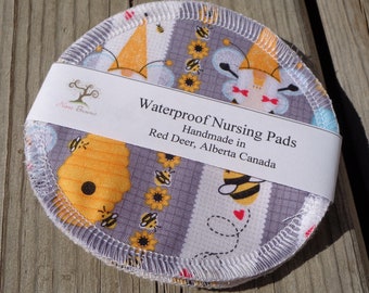 Waterproof Reusable Nursing Pads, Waterproof Nursing Pads - 17 - Gnomes and Bees