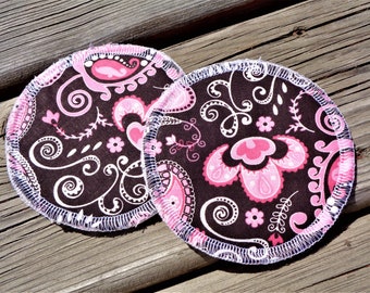 Reusable Nursing Pads, Cotton Nursing Pads - pink paisley