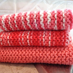 Hand Knit Cotton Dishcloth, Reusable Cloth, Kitchen Cloth, Cotton Dish Cloth