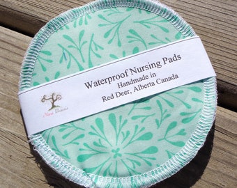 Waterproof Reusable Nursing Pads, Waterproof Nursing Pads - 64 - Green print