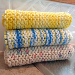 Hand Knit Cotton Dishcloth, Reusable Cloth, Kitchen Cloth, Cotton Dish Cloth