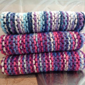 Hand Knit Cotton Dishcloth, Reusable Cloth, Kitchen Cloth, Cotton Dish Cloth