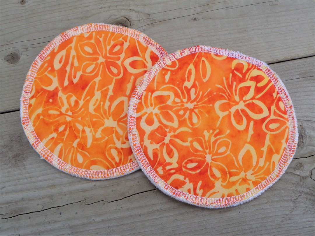 Reusable Nursing Pads Cotton Flannel Nursing Pads Orange Etsy