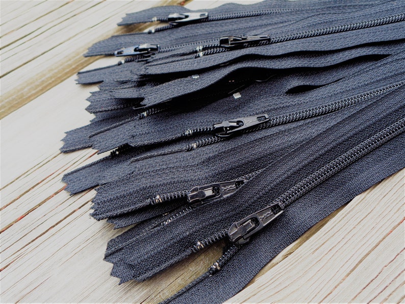 14 Inch Black YKK Zippers Color 580, Black Zipper 14 image 1