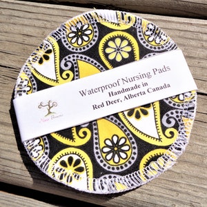 Waterproof Reusable Nursing Pads, Waterproof Nursing Pads - 38 - Yellow Paisley