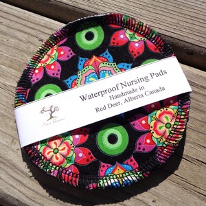 Waterproof Reusable Nursing Pads, Waterproof Nursing Pads - 02 - Black Mandala
