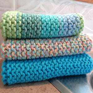 Hand Knit Cotton Dishcloth, Reusable Cloth, Kitchen Cloth, Cotton Dish Cloth