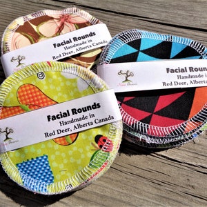 Reusable Facial Wipes, Makeup Remover, Cotton Flannel Rounds, Reusable Face Pad -
