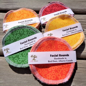 Reusable Cotton Facial Rounds – Eco-Friendly Makeup Remover Pads - Washable Skincare Pads -Handmade Sustainable Beauty Gift Set