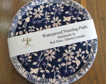 Reusable Nursing Pads, Waterproof Nursing Pads - 11 - Blue Daisies