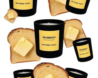Boter Toast Candle Lovers Sojawas cadeau Geurende houtlont kaars Perfect voor herfst Housewarming cadeau Minimalistisch Home Decor Niet giftig