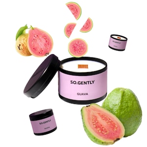 Vela de guayaba para amantes de la cera de soja, regalo con mecha de madera perfumada, minimalista, no tóxica, decoración del hogar.