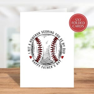 Biglietto di auguri per la festa del papà a tema baseball, biglietto di auguri per la festa del papà stampabile, download PDF, biglietto di auguri per il papà a tema baseball, download immediato, biglietto stampabile per la festa del papà