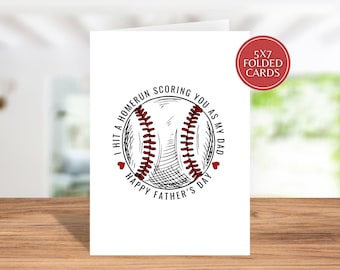 Baseball Father's Day card, Printable Father's Day card, PDF download, baseball card for dad, instant download, Father's day printable