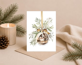 Christian Christmas card, nativity card printable, Christian card print, digital download, instant download, religious card