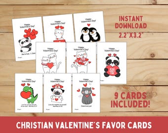Christian Valentine’s favor cards for kids, instant download, Christian printable, kids printable card, coloring cards for Valentine’s Day