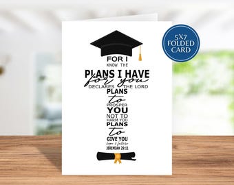 Christian Graduation card, Jeremiah 29:11, Graduation card printable, Christian card, digital download, instant download, religious card