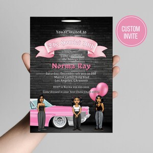Custom pink chola invite, digital download, chola and cholo party theme, funny theme invite, invitation for women, latina invite