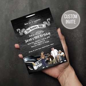 Custom cholo invite, digital download, cholo party theme, funny theme invite, invitation for men, text invite