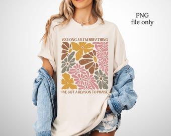 Christian floral retro png,I will praise Him, digital download, transparent png, instant download, religious fall clipart