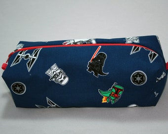 Boxy Makeup Bag - Boba Fett and Company Print - Zipper Pencil Pouch - Star Wars