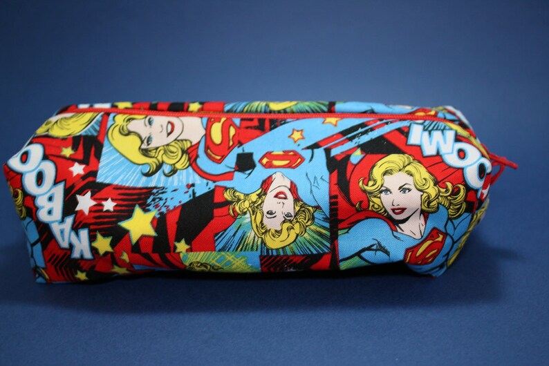 Boxy Makeup Bag DC Comics Supergirl Print Zipper Pencil - Etsy