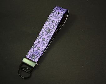 Key Fob Wristlet - Haunted Mansion Purple Wallpaper - Keychain