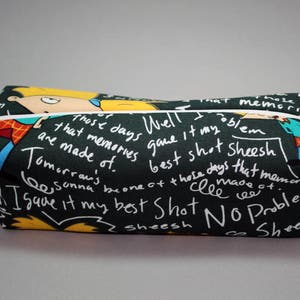 Boxy Makeup Bag Nickelodeon's Hey Arnold Chalkboard Print Zipper Pencil Pouch image 1