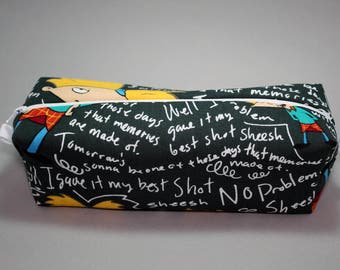 Boxy Makeup Bag - Nickelodeon's Hey Arnold Chalkboard Print Zipper - Pencil Pouch